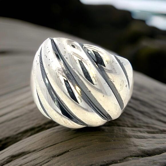 David Yurman Authentic Estate Cable Ring Size 6 Silver 18 mm Height DY478 - Picture 9 of 10